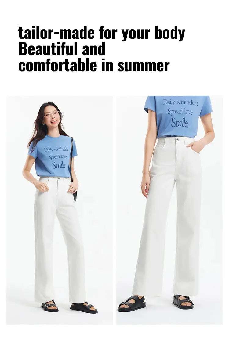 Semir Jeans Women Cool Feeling Wide Leg Floor Length Pants Summer 2025