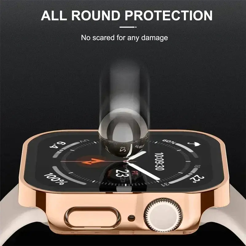 Screen protector for Apple Watch 40–46mm, tempered glass PC bumper cover by Simples Market