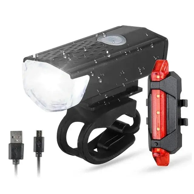Cycle Zone USB Rechargeable Bike Front Light And Taillight With Red LED 3 Modes Easy Install