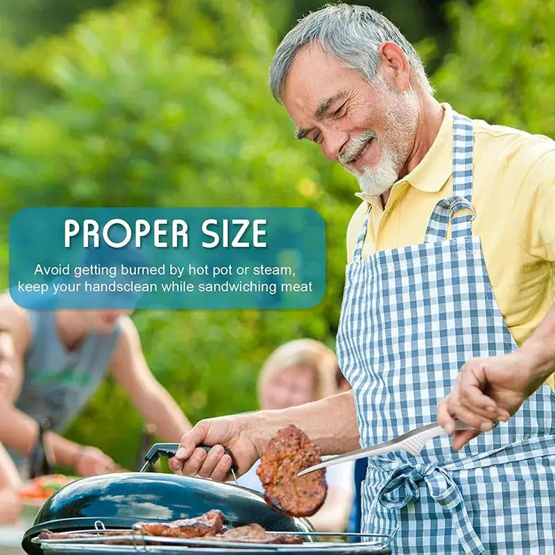 Non Slip Stainless Steel BBQ Tongs For Serving Food Salad Camping Barbecue Buffet Utensils