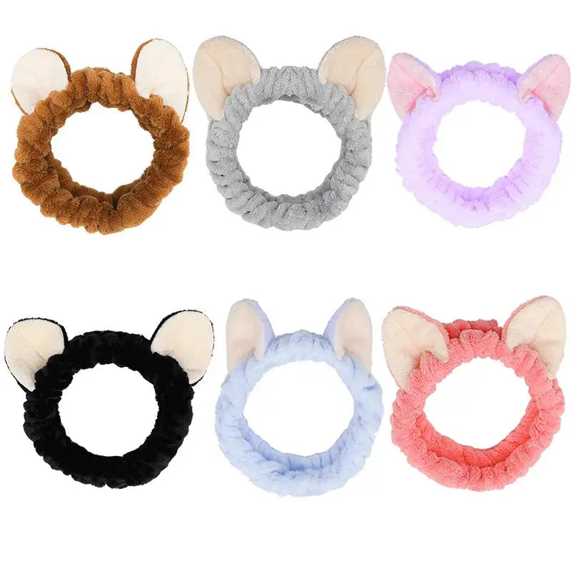 BambooBloom Rabbit Ear Headband Soft Bamboo Fiber With Elastic Strap For Washing And Makeup