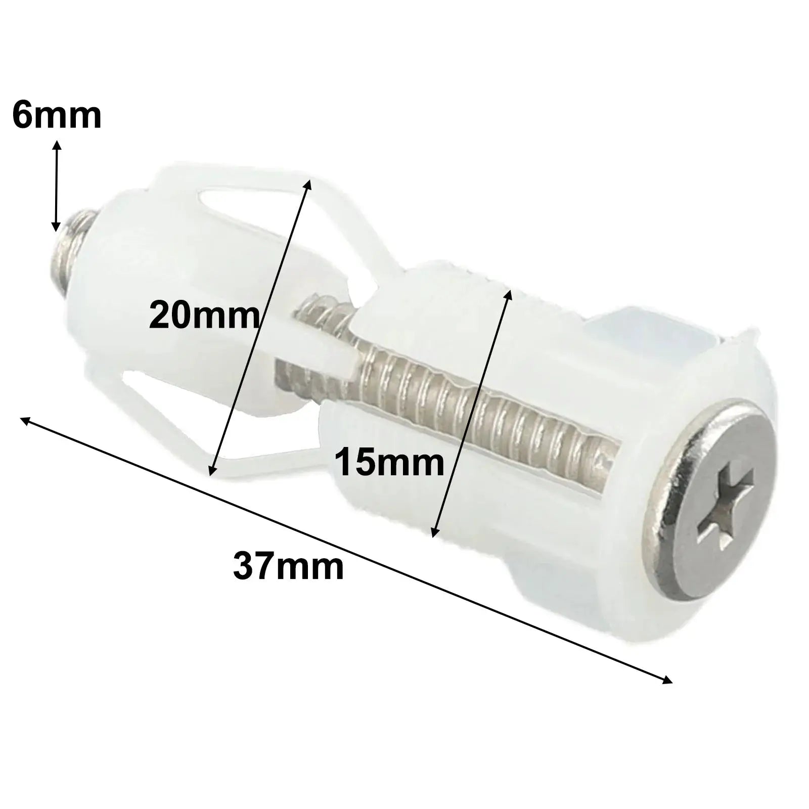 Simples Market 2-pack top-fix toilet seat screws with nut covers in white plastic WC bolt fixings