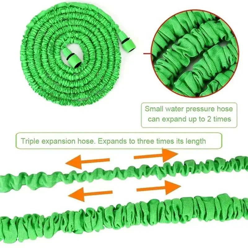 2024 Expandable Magic Hose With High Pressure Car Wash 7 Water Spraying Functions Water Gun Garden Watering Hose