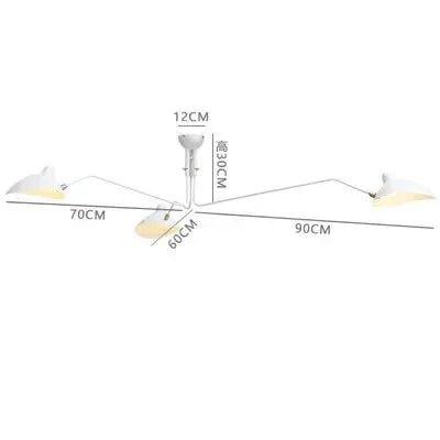 Modern spider grabbing pendant light with white shades and metal arms, LED ceiling lamp for living room or study