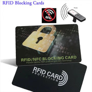 2 black RFID blocking cards; Simples Market anti-theft protection for contactless NFC debit/credit cards.