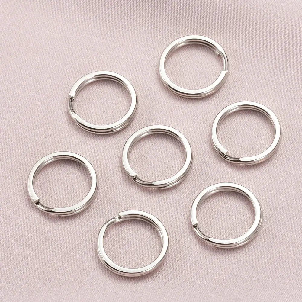Simples Market 8pcs silver metal key rings 1.5x20mm round split rings for DIY jewelry