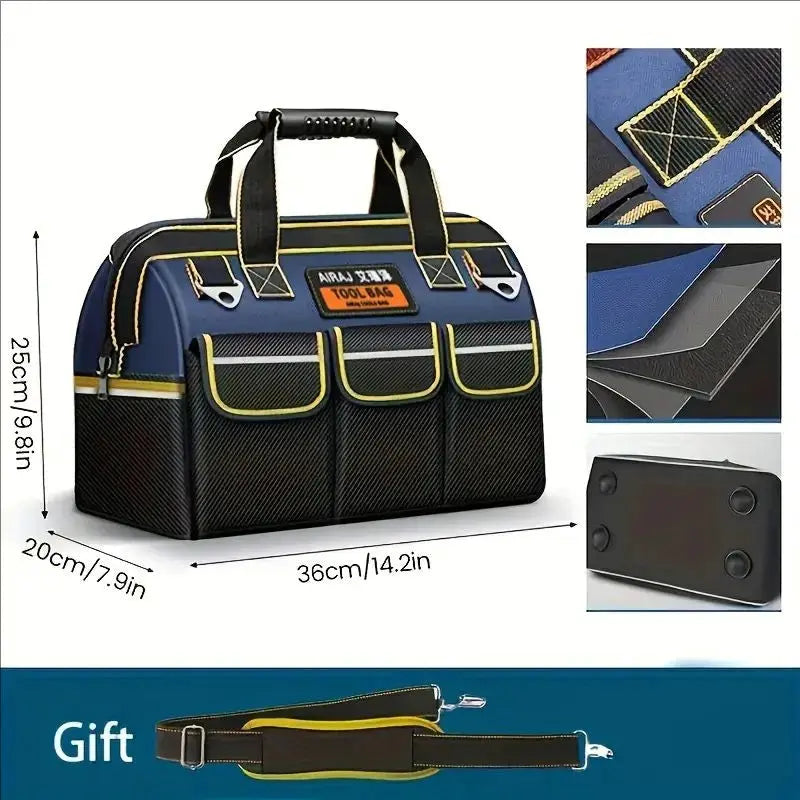 AIRAJ multifunctional tool bag by Simples Market; 1680D Oxford cloth, waterproof and wear-resistant