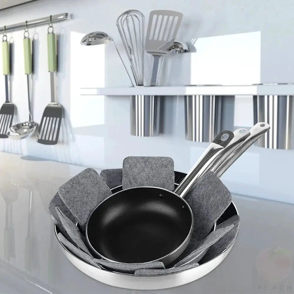 12 Piece Non Woven Pot And Pan Protectors Set With 3 Sizes Pan Dividers For Cookware Protection