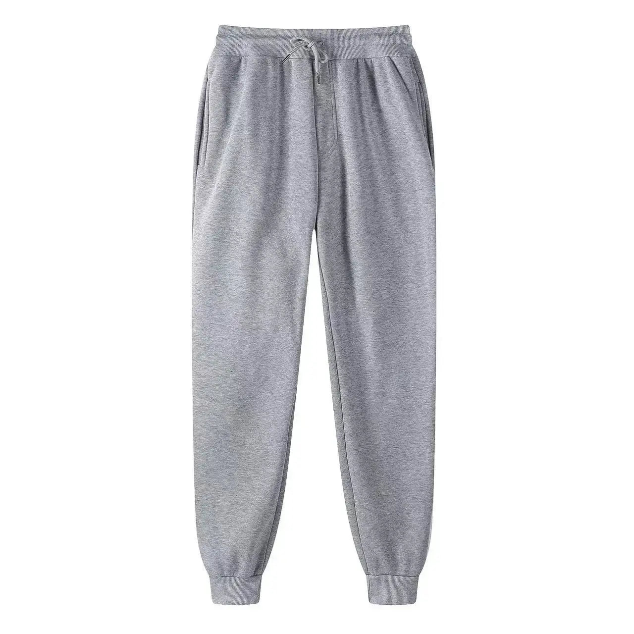 Simples Market men's grey jogger pants with drawstring waist and cuffed ankles
