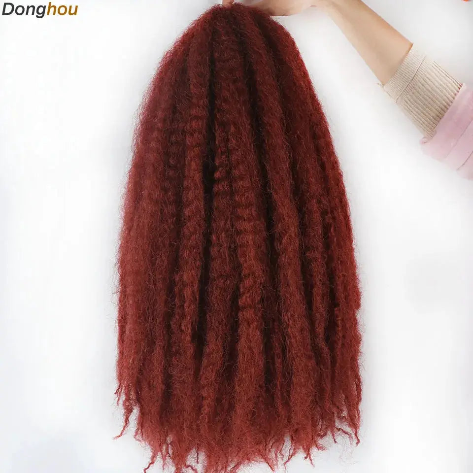 Marley Hair 18in synthetic braiding hair burgundy ombre; Donghou logo visible