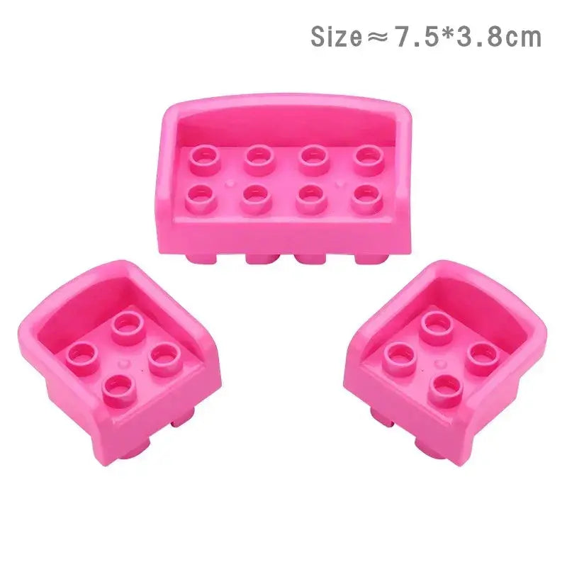 Big Building Blocks Play House Furniture Accessories Indoor Bed Compatible Large Bricks Assemble Toys For Kids Gift
