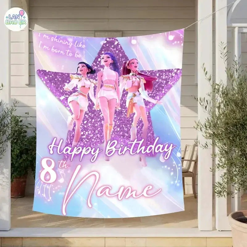 Custom Happy Birthday Backdrop Personalized Vinyl Background With Balloons For Photo Booth And Wall Decor