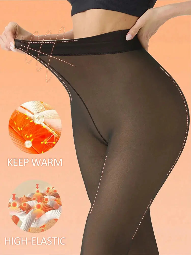 CozyFlex Fleece Lined Winter Leggings Warm High Waist Booty Lifting Thermal Tights For Women