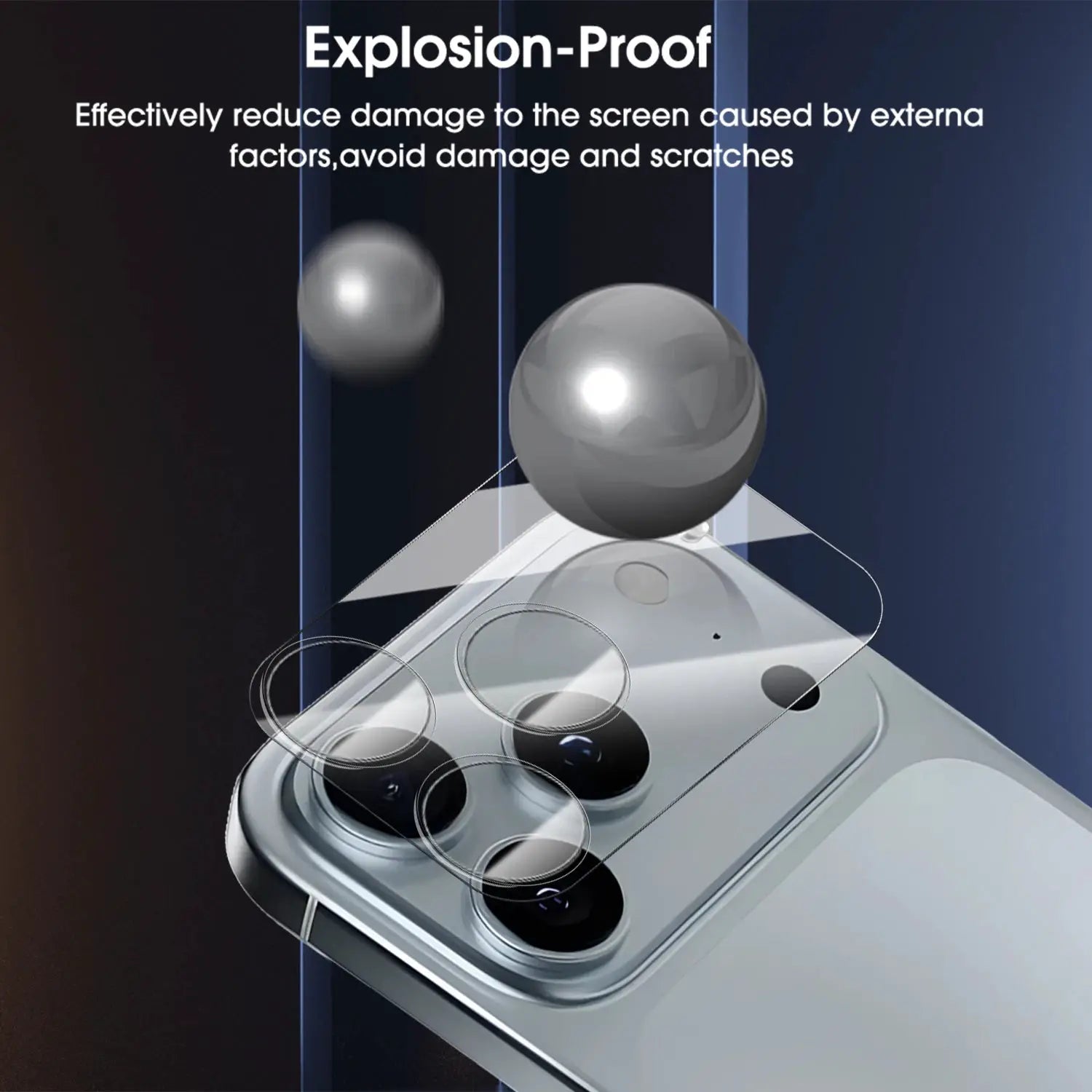 Simples Market full-coverage camera lens tempered glass protector for iPhone 17 Pro Max, anti-scratch