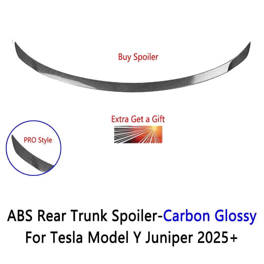 ABS rear trunk spoiler for Tesla Model Y Juniper 2025, carbon glossy finish, Simples Market