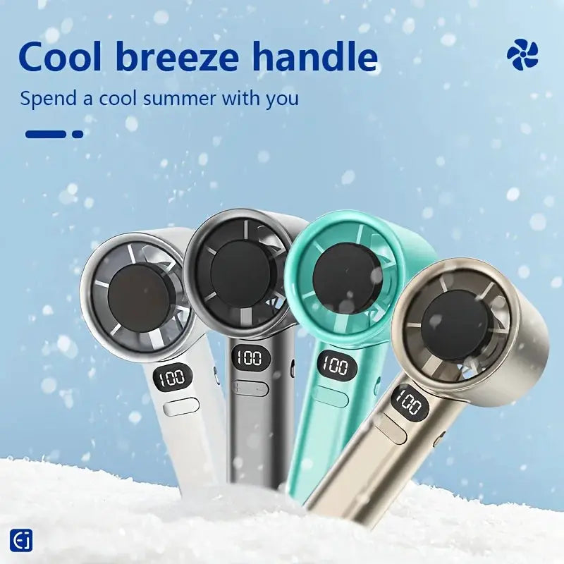 Handheld mini fans, 4-pack in silver, gray, teal and gold by Simples Market