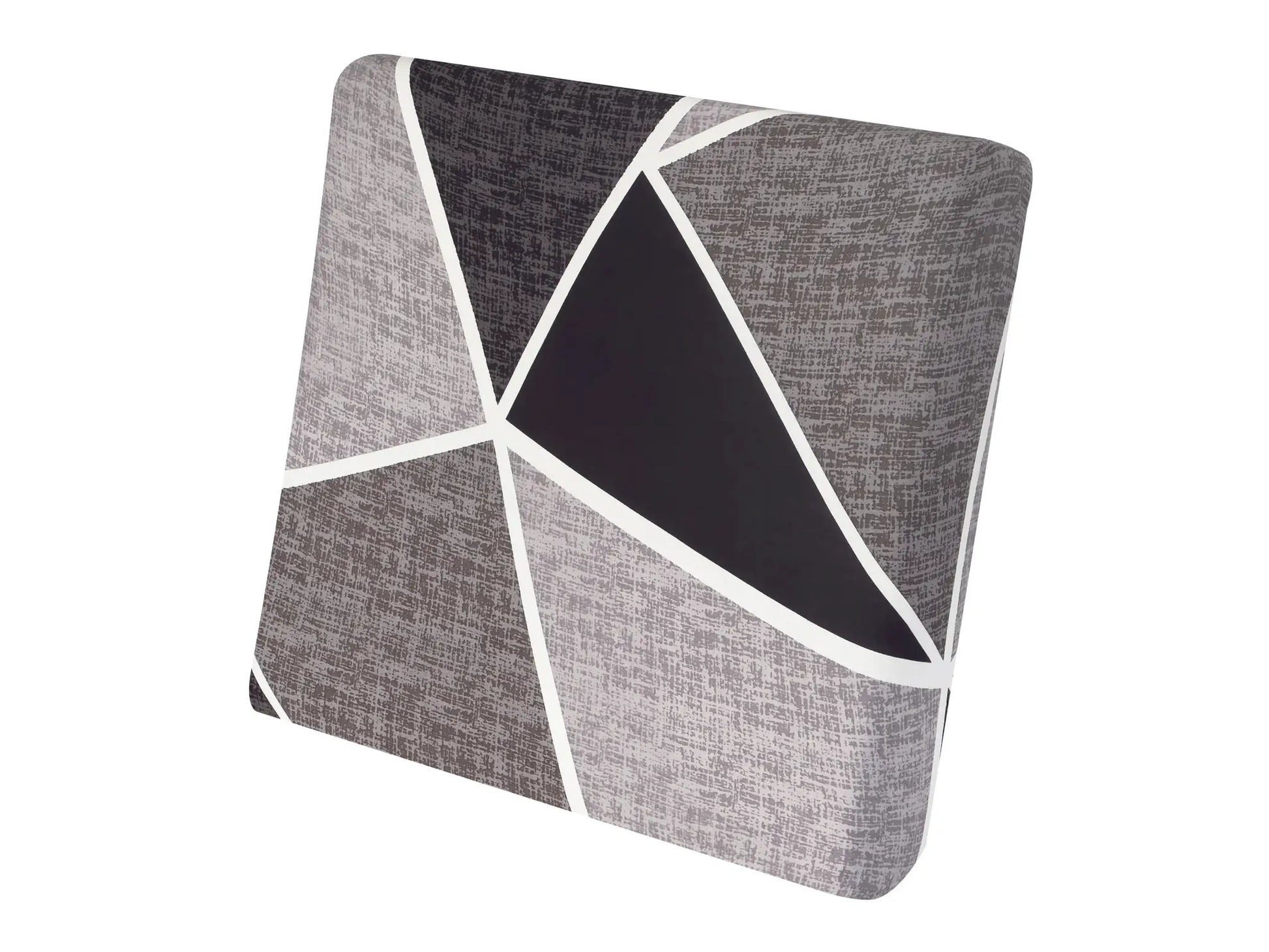 Elastic sofa seat cushion cover by Simples Market in grey geometric pattern with white lines