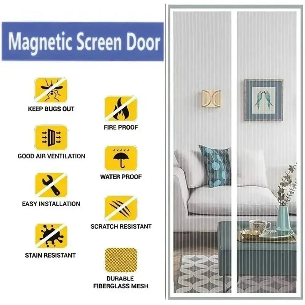 Magnetic Mosquito Net Door Curtain With Automatic Closing For Kitchen And Living Room Fly Screen Barrier