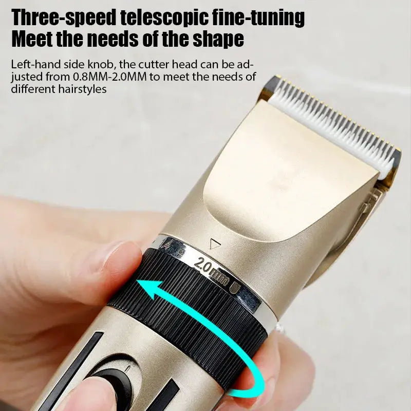 GroomTech Electric Hair Trimmer And Shaver Rechargeable Cordless With Stainless Steel Blade For Precise Home Grooming