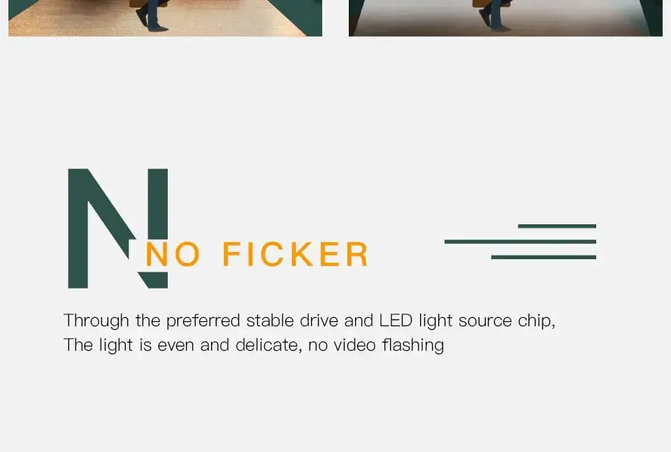 PIR Motion Sensor Spot LED Downlight banner with orange NO FICKER text