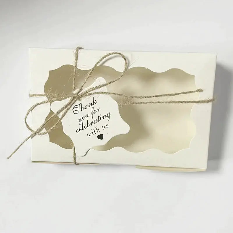 Kraft Paper Cake And Candy Boxes With Open Window Rectangle Gift Boxes For Wedding Jewelry Chocolates Packaging