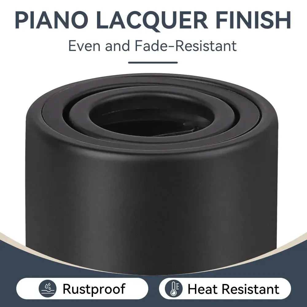 GU10 LED downlight; black piano-lacquer ceiling spotlight with adjustable angle, AC85-265V