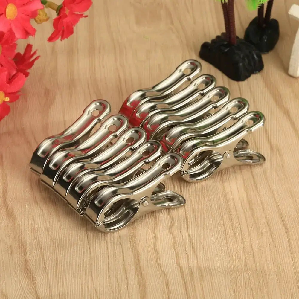 Stainless Steel Beach Towel Clips 10 Pack Keep Towels Secure Windproof Utility Clothespins For Outdoor Lounging