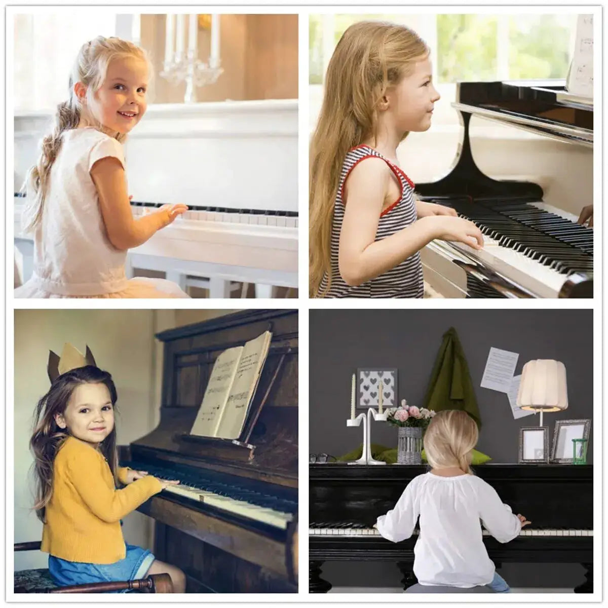 Piano Keyboard Sticker Set For 37 To 88 Keys White And Black Notes Learnable Note Labels For Electronic Pianos
