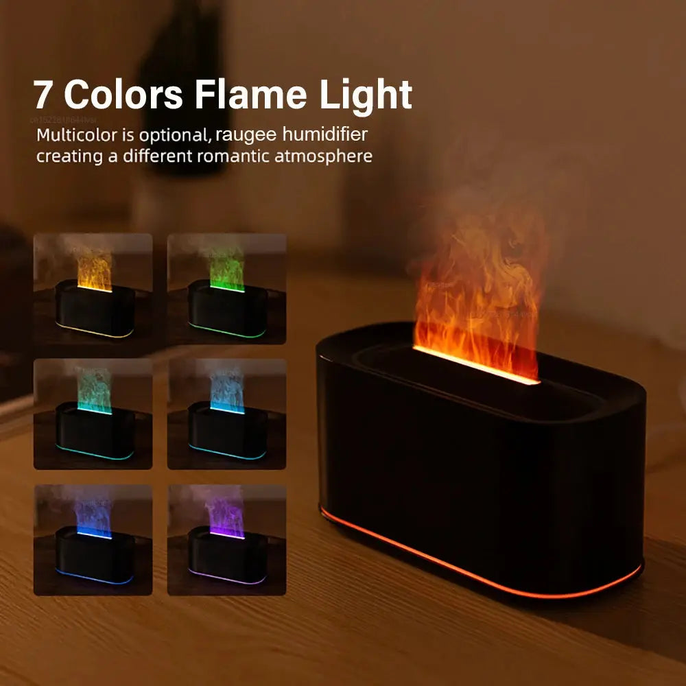 Aroma Humidifier Flame Essential Oils Diffuser For Home Bedroom Mini Air Fragrance Diffuser With LED Night Light