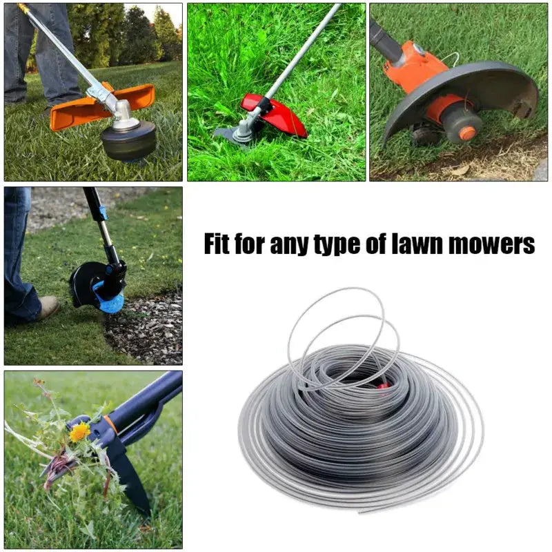 LUSQI Steel Wire Nylon Grass Trimmer Line 5M 10M 15M Replacement Rope For Brush Cutters And Lawn Mowers