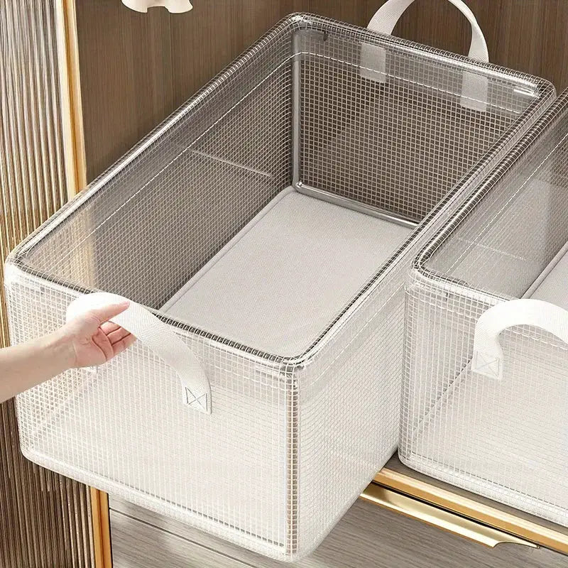 Transparent PVC Storage Box With Solid Steel Frame Waterproof Underwear Organizer For Home And Dormitory