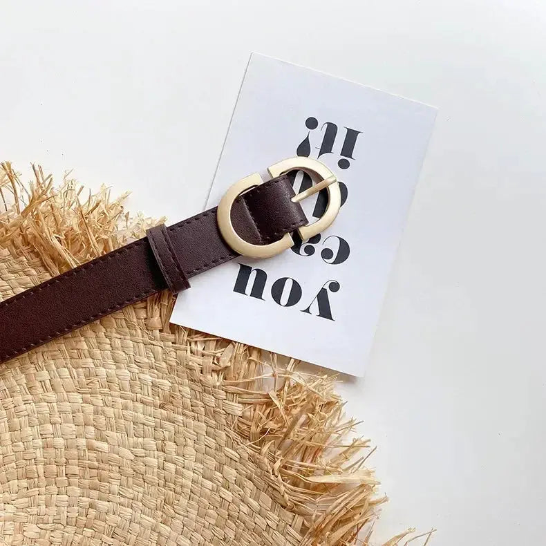 Women's Alloy Needle Buckle PU Leather Belt With Simple Modern Design For Daily Casual Wear