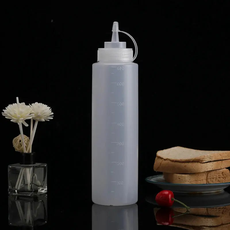 500 Ml Plastic Pointed Mouth Squeeze Type Sauce Bottle Dustproof For Sauces Dressings Condiments Eco Friendly Materials