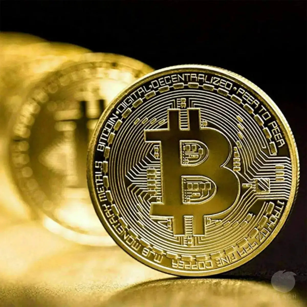 Gold Plated Bitcoin Coin Collectible And Commemorative Physical Art Piece Gift For Birthday