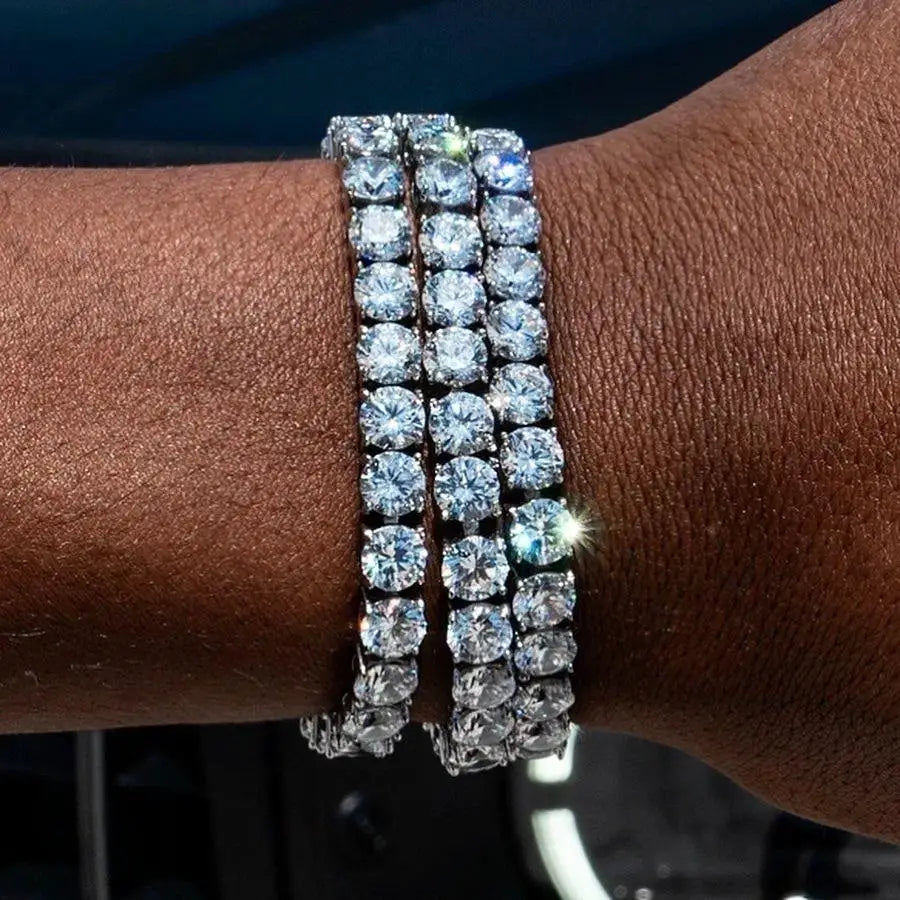 Hip Hop Tennis Bracelet Iced Out For Men Cubic Zirconia Chain 3mm 4mm 5mm Streetwear Jewelry H086