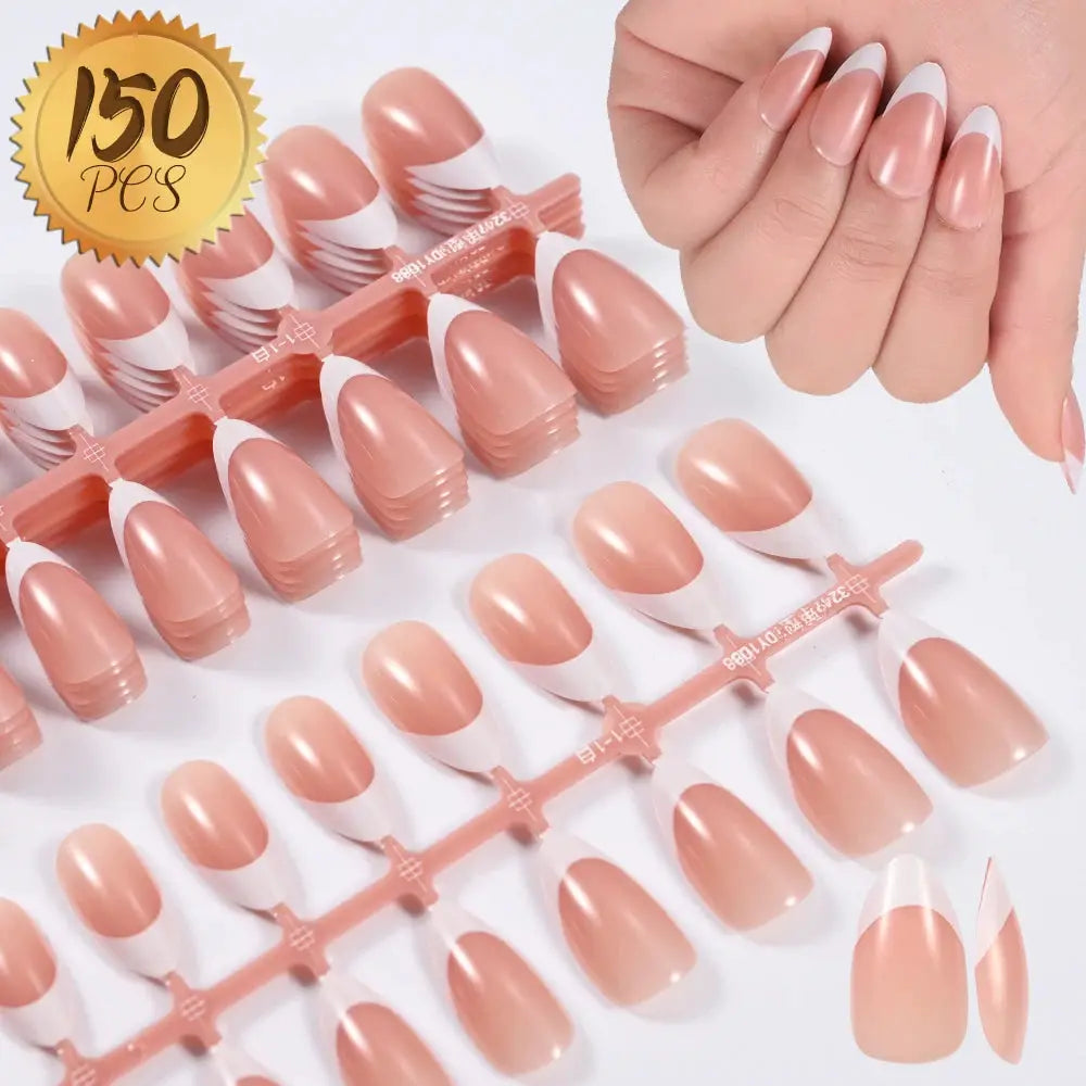 Nailuxe Light Pink Press On Nails Short To Medium Square Full Cover Tips 100 Piece Set For Hands And Feet