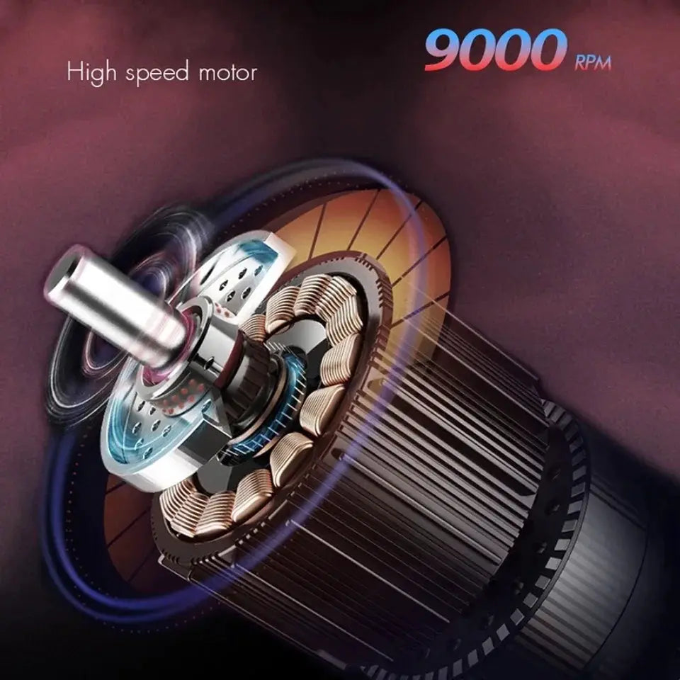 NG-7982 professional hair trimmer cross-section with a 9000 RPM high-speed motor