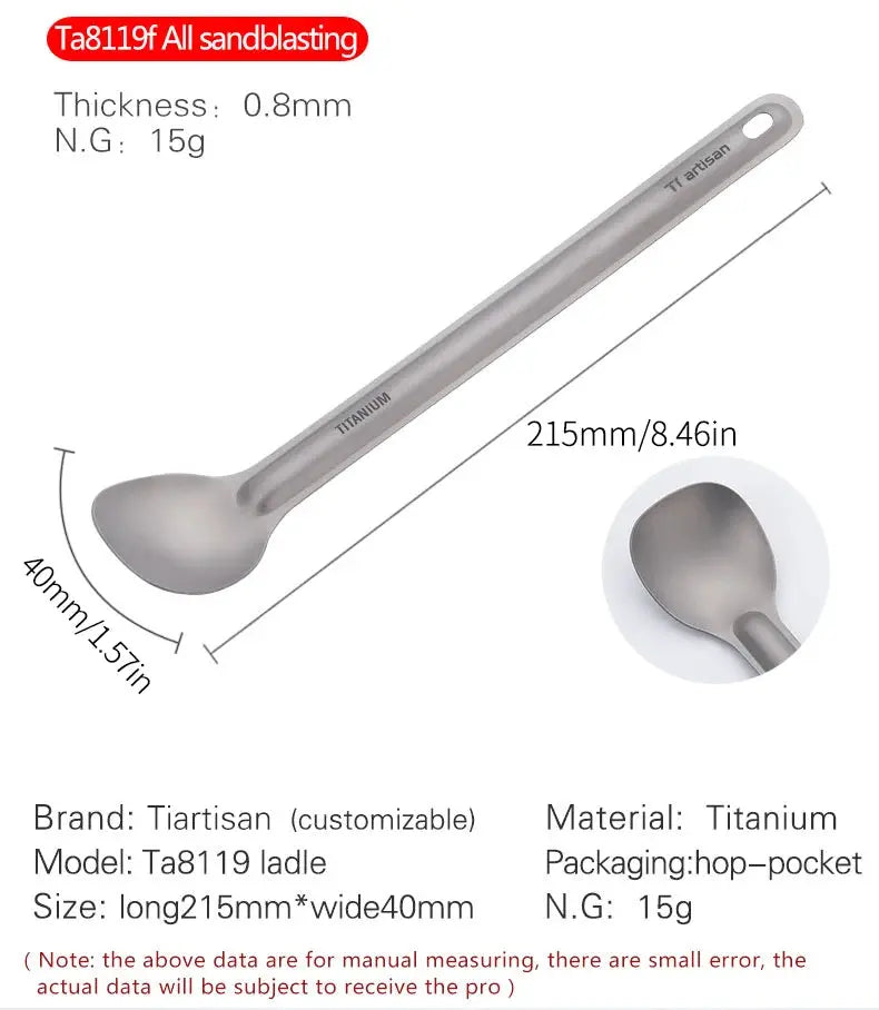 Tiartisan titanium long-handle spork, ultralight camping cutlery by Simples Market.
