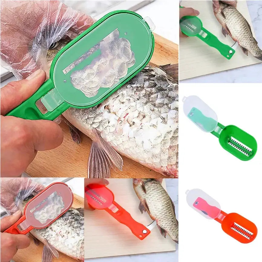 Multi Tool Fish Scale Remover And Fruit Vegetable Peeler With Cleaning Scraper Accessories Folding Knife