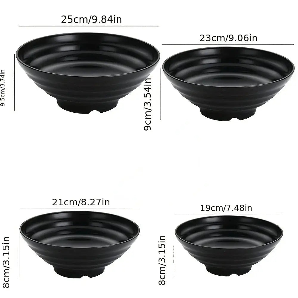 Thickened Plastic Ramen Bowl With Anti Slip Base Solid Color Lamian Salad Bowl For Kitchen Restaurant Not Ceramic