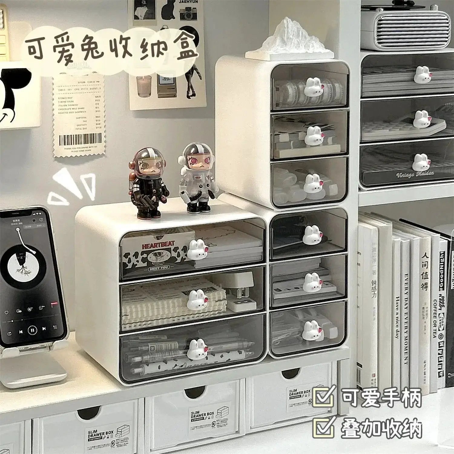 Clear Desktop Drawer Box Pen Holder Organizer For Hair Accessories Storage Cosmetics Stationery Home School Office
