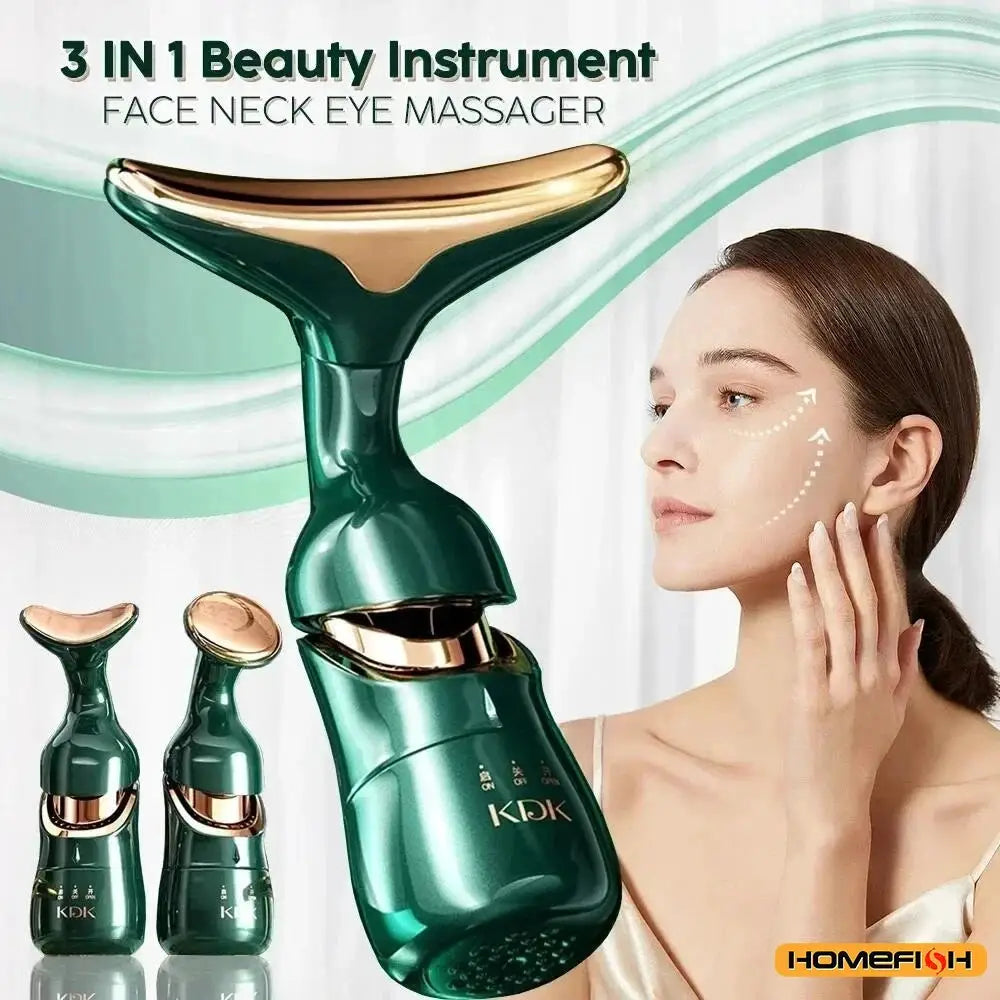 HOMEFISH Facial Sculpt Beauty System 3in1 Device With Sonic Vibration And LED Light Therapy For Lifting And Glowing Skin