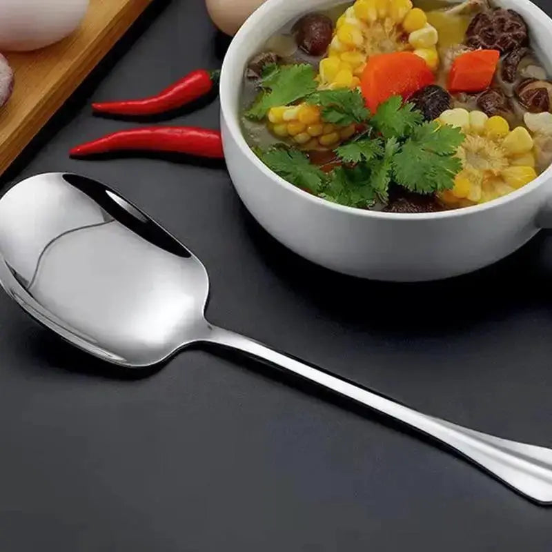 Large Stainless Steel Serving Spoon Ergonomic Kitchen Flatware For Rice Pasta And Salad