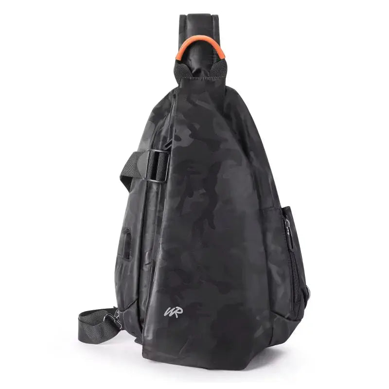 Anti-Theft crossbody sling bag by Simples Market, black camo, compact one-shoulder travel bag