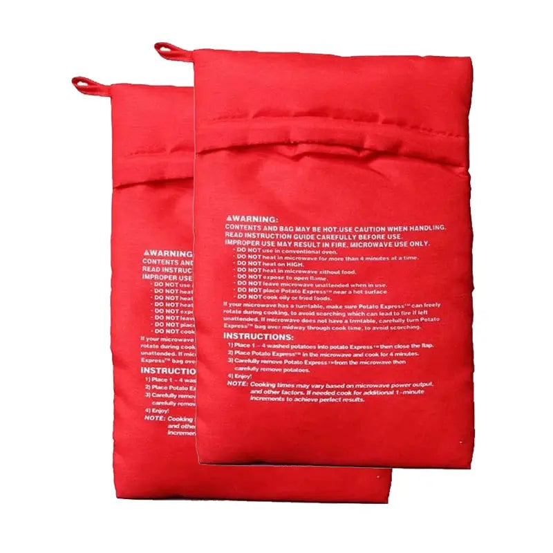 Reusable Express Microwave Potato Bag for Perfect Baked Potatoes in Minutes Red 4 Minutes Pouch