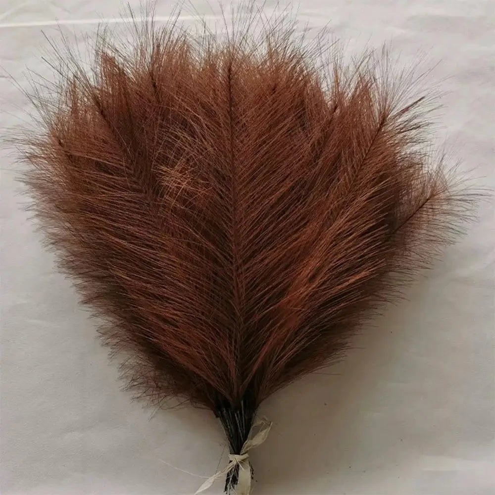 Fluffy pampas grass bouquet, brown, 42cm, artificial boho decor for weddings and home