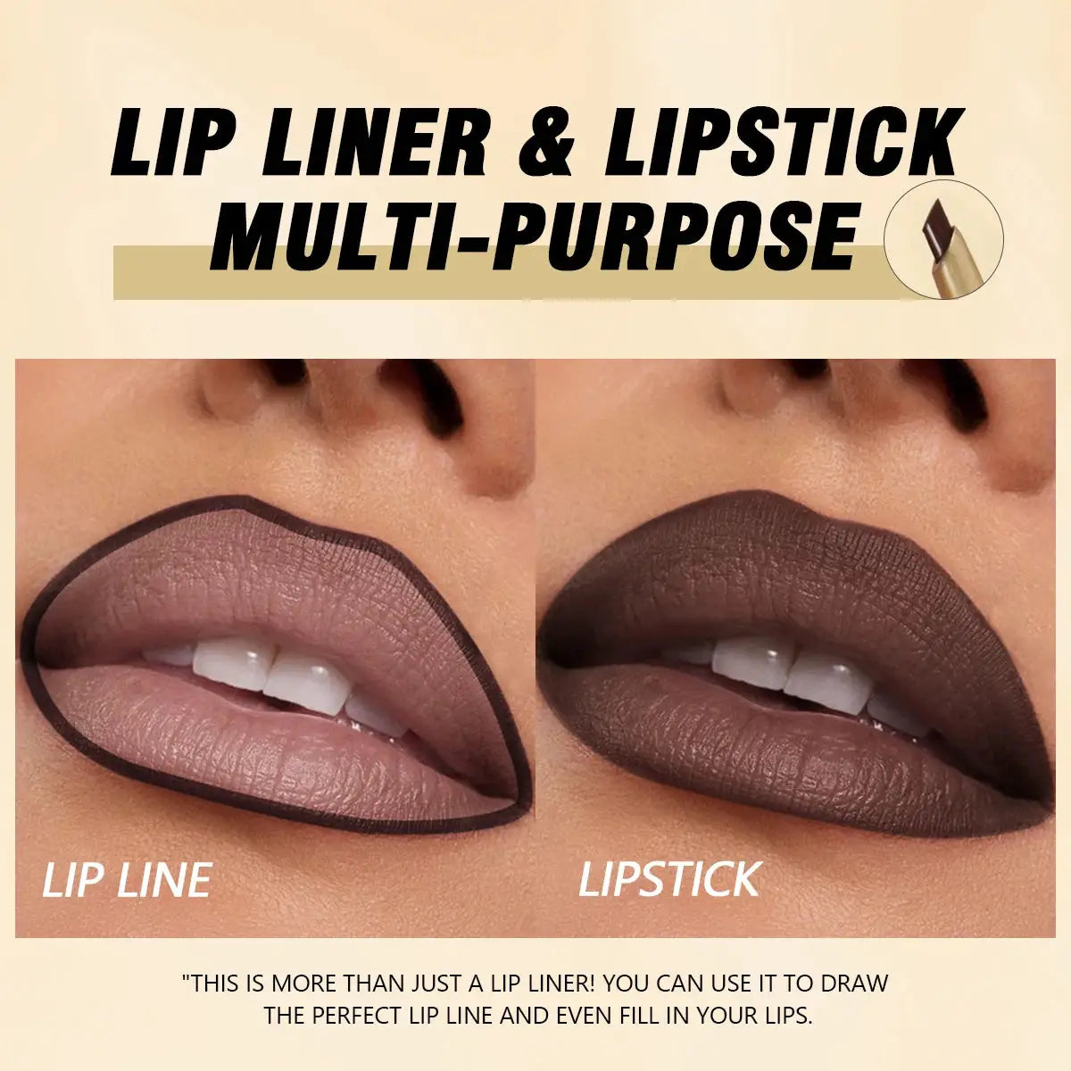 LuxLiner Matte Lip Liner Pencil Six Nude And Brown Shades Bevel Design For Precise Contour And Long Lasting Color
