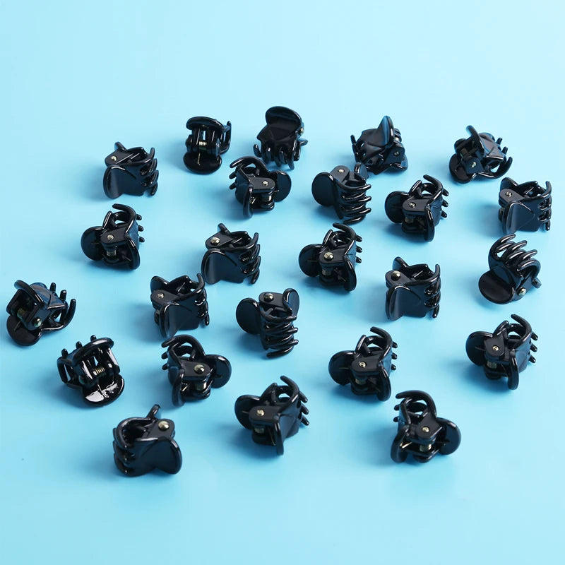 NovaHair Small Hair Claw Clips 1.5cm Assorted Black Brown Transparent Mini Claws For Kids And Women Secure Hold