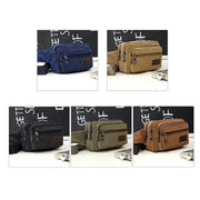 Canvas waist bag by Simples Market; multifunctional outdoor phone pouch in blue, tan, black, olive, brown (set of 5)