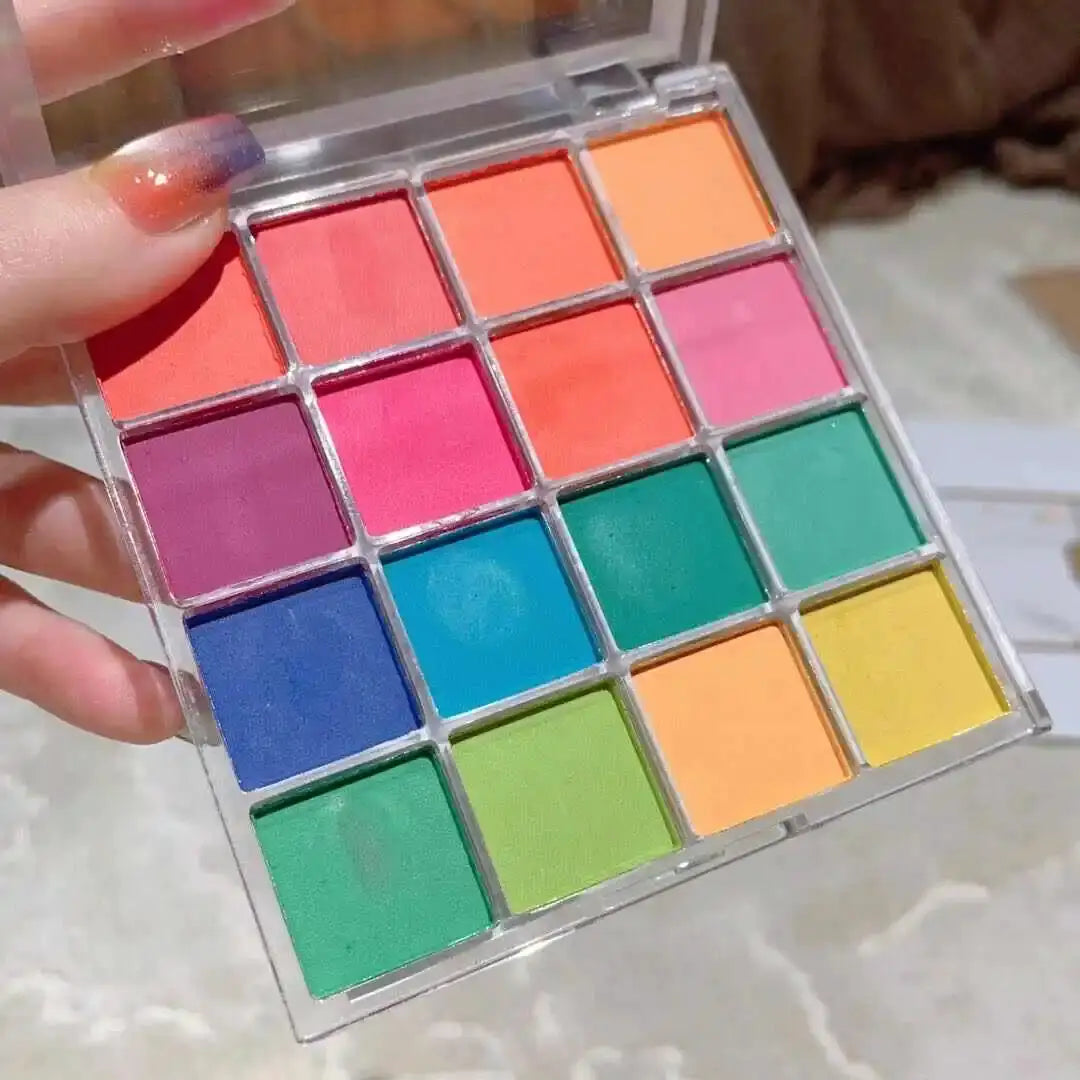 16 Grid 16 Color Solid Rubbing Powder Palette For Nail Art DIY Gradient Smudge Pat Pat Powder Seamless Finish
